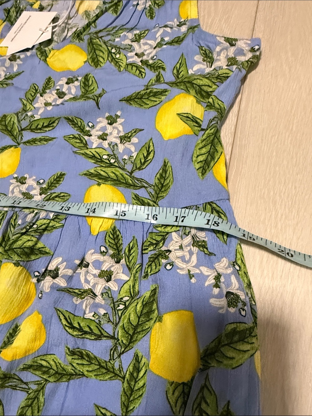 beachlunchlounge Blue Lemon-Print Tiered V-Neck Midi Dress - Picture 10 of 12